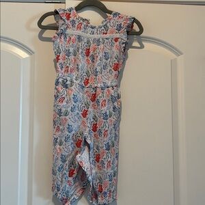 Gymboree Floral Kids One Piece - Red and Blue